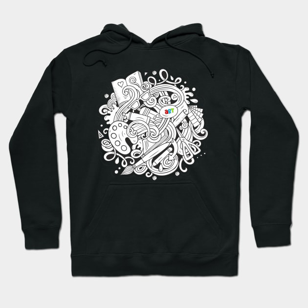 Sketchy Art Design 2 - Artists Hoodie by Peter the T-Shirt Dude